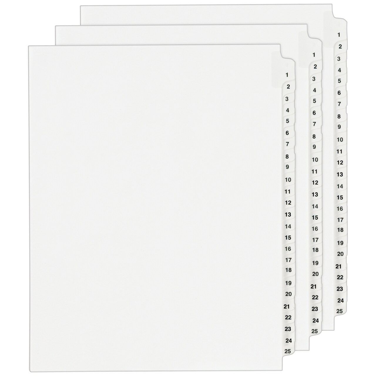 Avery Legal Exhibit Unpunched Dividers for Use with Any Binding System, Collated 1-25, 25 Side Tab Dividers Per Set, Helvetica Bold Type, 3 Sets (21860)
